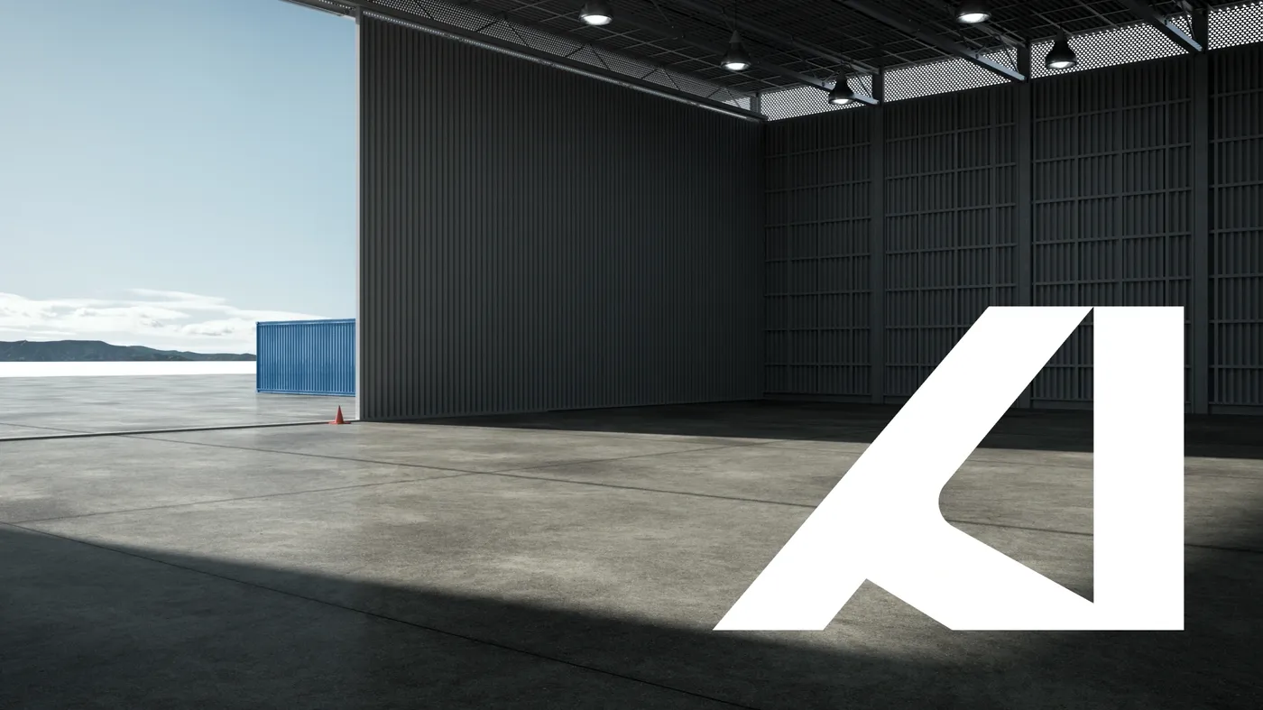 the interior of a large warehouse or a hangar