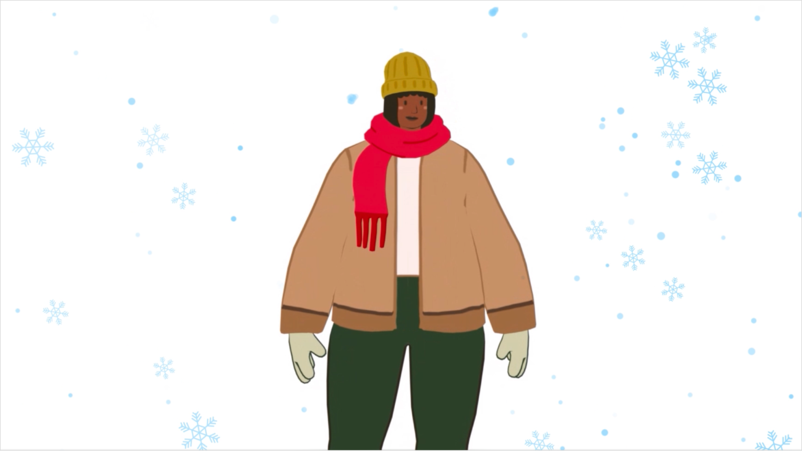 Video poster image of a character from the Starbucks game in the snow