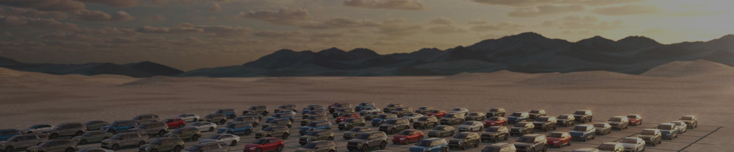 Kia cars in the desert