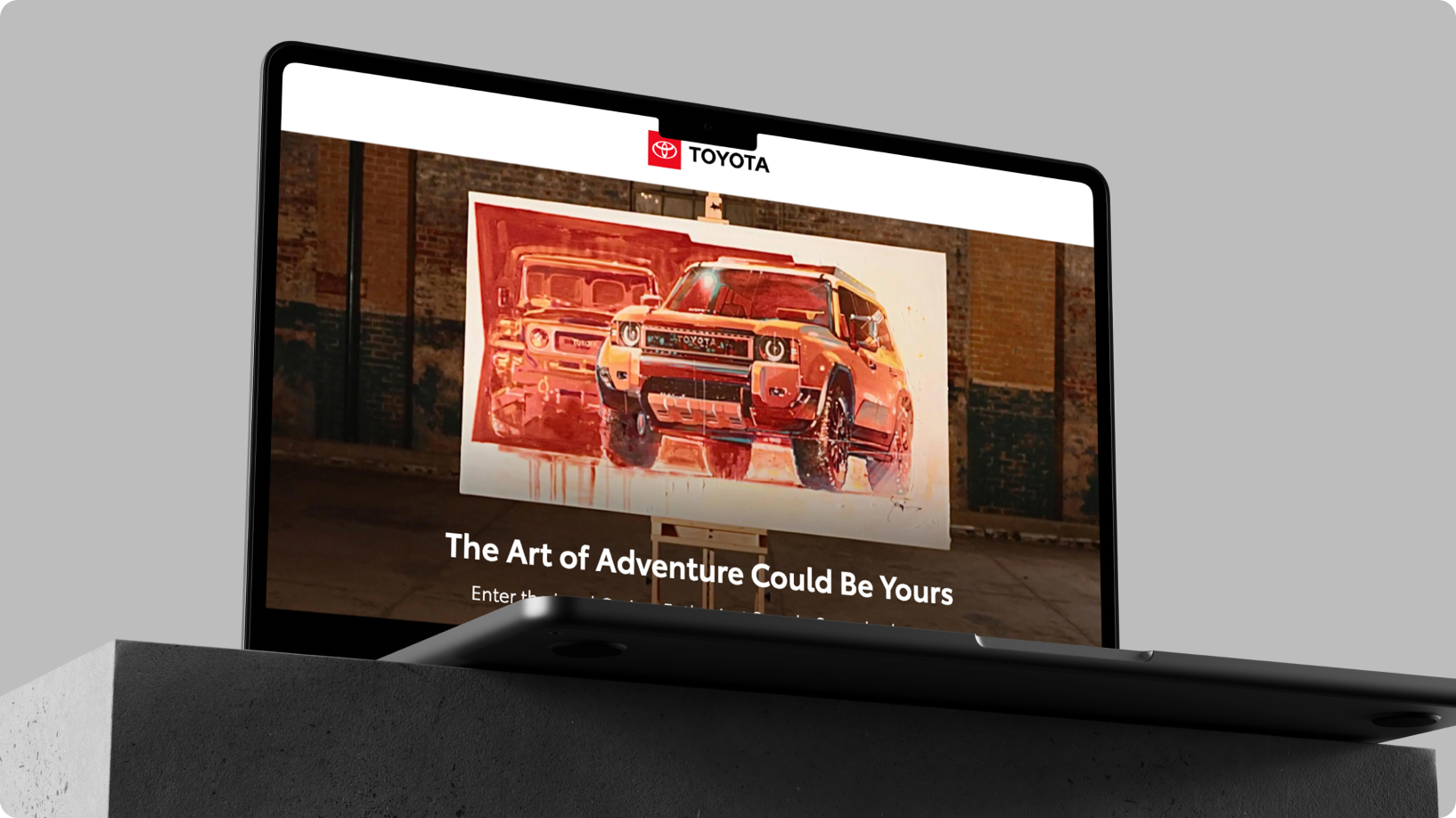 Land Cruiser Landing Page on a laptop