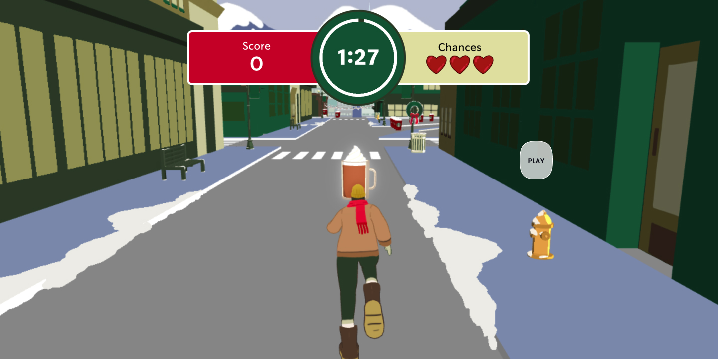 Screengrab of Starbucks Runner game