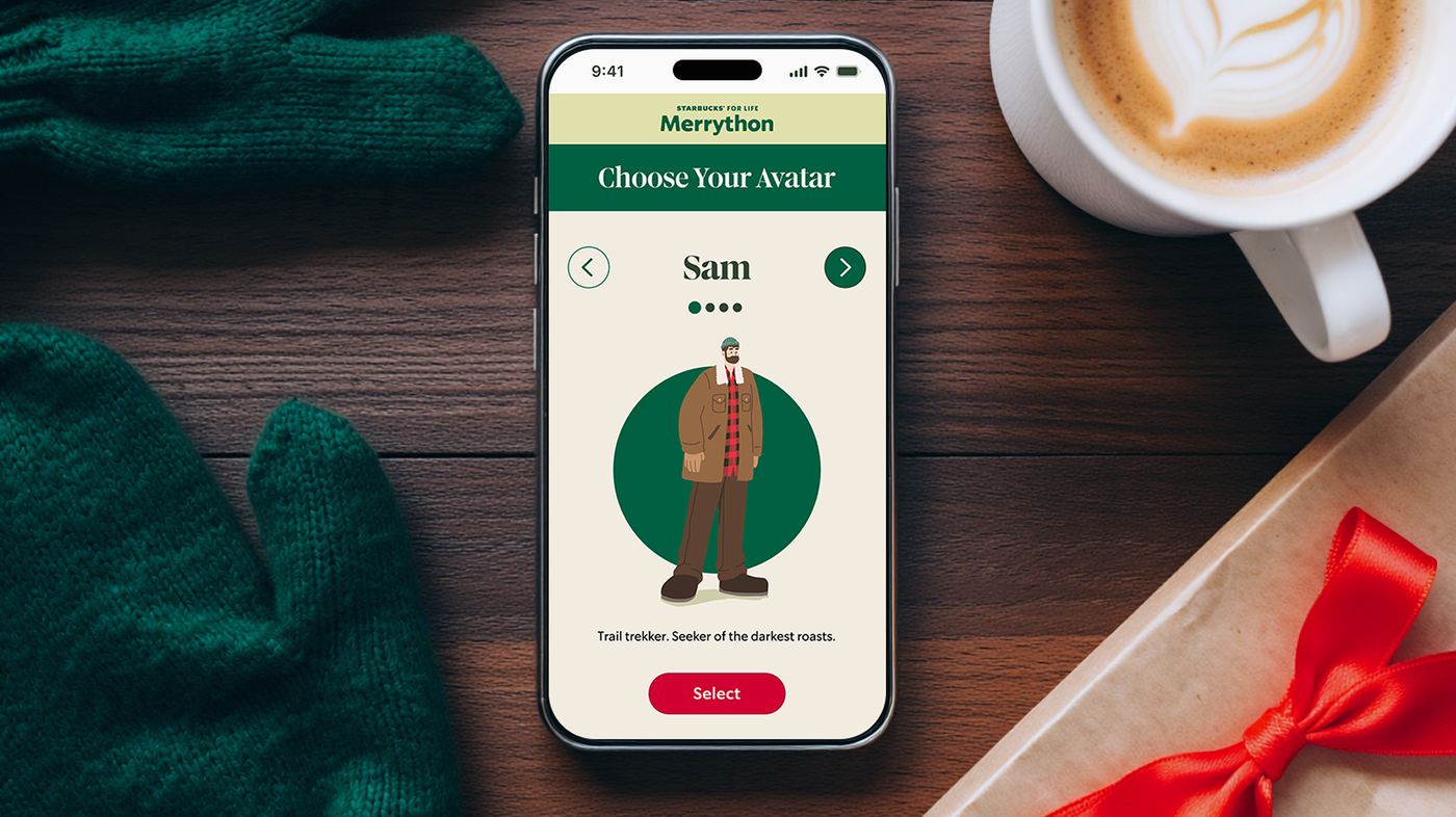 Starbucks game on a mobile device