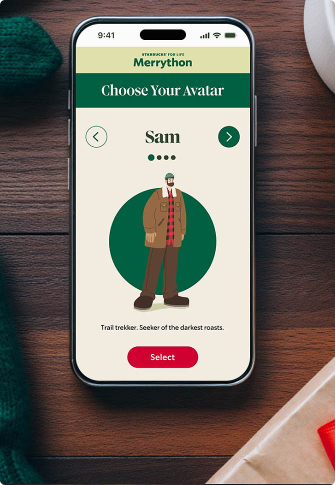 Starbucks game on a mobile device